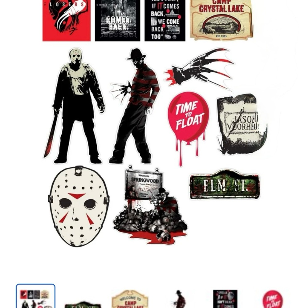 Horror Movie Character 12 pc Wall Set halloween it! Clown jason michael myers